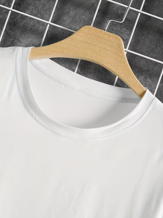 Camiseta de hombre "BROOKLYN" con estampado de letras y cuello redondo