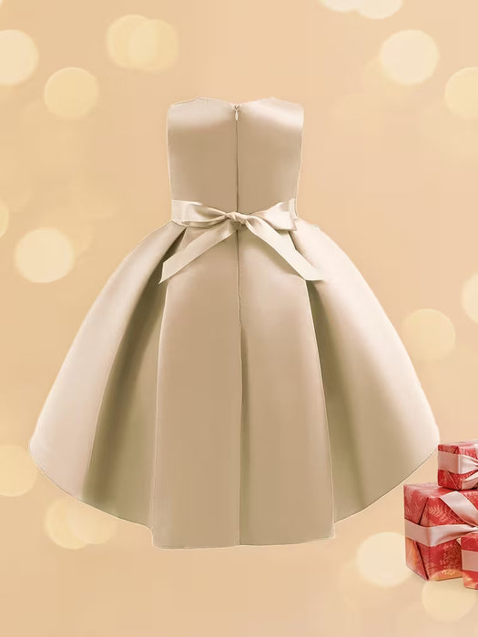 Vestido de fiesta de boda para niña, vestido de princesa estilo palacio 3D