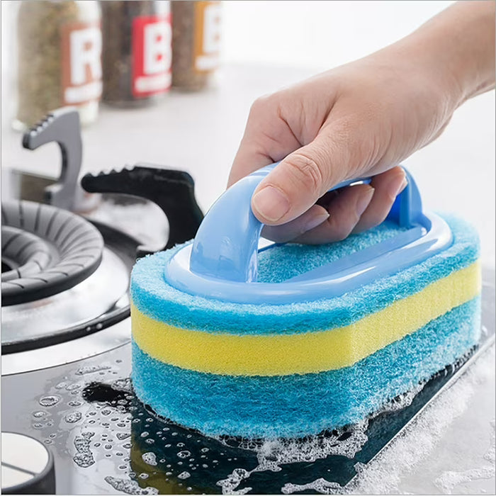 Cepillo de esponja con agarraderas para limpieza de alta densidad de mango grueso