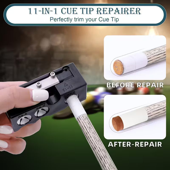 Formador de punta de taco 11 en 1 - Una herramienta de reparación versátil para clubes de snooker