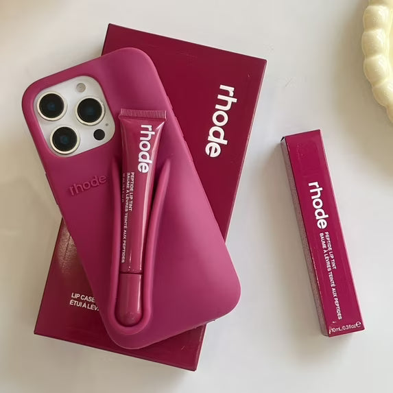 Funda de silicona rhode para iPhone, 14 con brillo labial