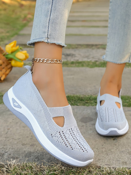 Zapatillas Deportivas Informales para Mujer - Tela Suave, Zapatos de Caminar Transpirables con Recortes