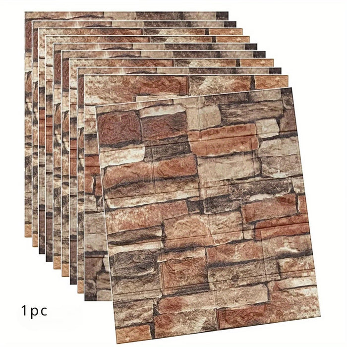 15 piezas de pegatinas de papel tapiz de espuma 3D que simulan baldosas