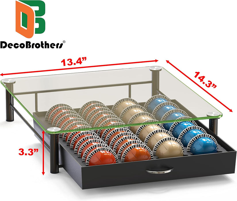 Deco Brothers cajón de almacenamiento con soporte para cápsulas Nespresso vidrio - Quierox - Tienda Online
