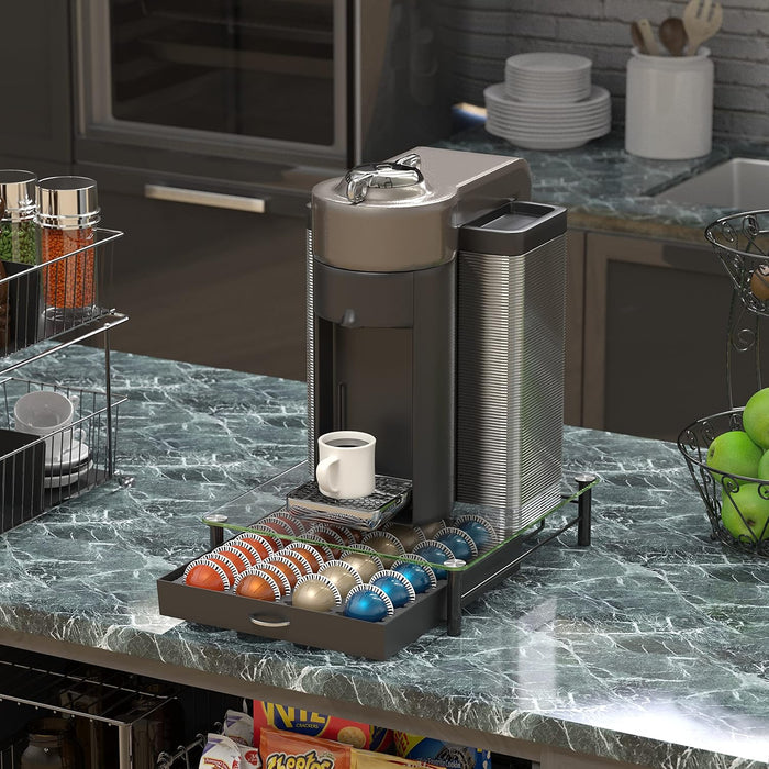 Deco Brothers cajón de almacenamiento con soporte para cápsulas Nespresso vidrio - Quierox - Tienda Online