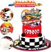 Decoración de fiesta de cumpleaños con ruedas para automóvil de carreras con temática de feliz cumpleaños - Quierox - Tienda Online