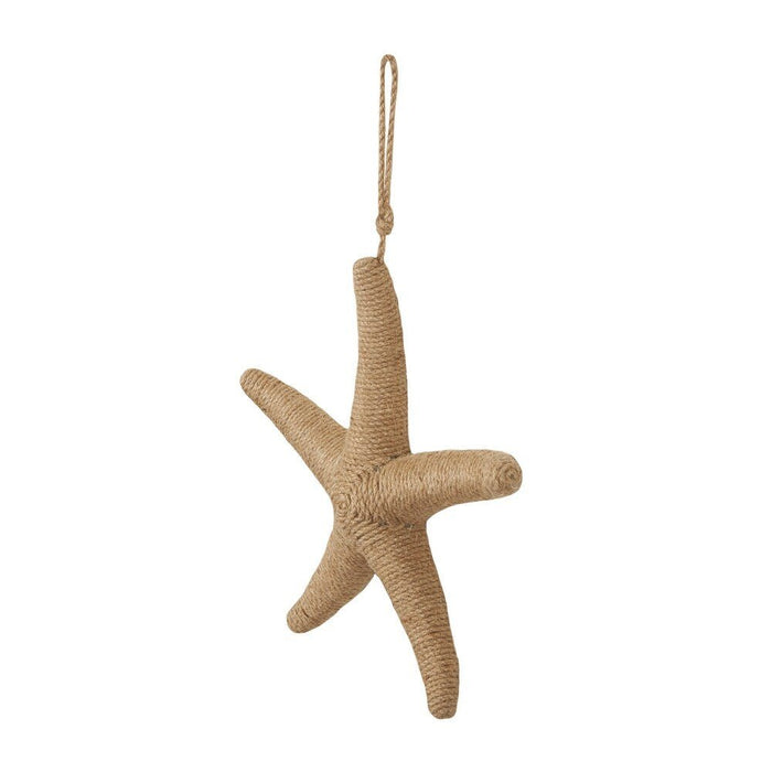 Decoración de pared de estrella de mar envuelta hecha a mano de yute marrón claro - Quierox - Tienda Online