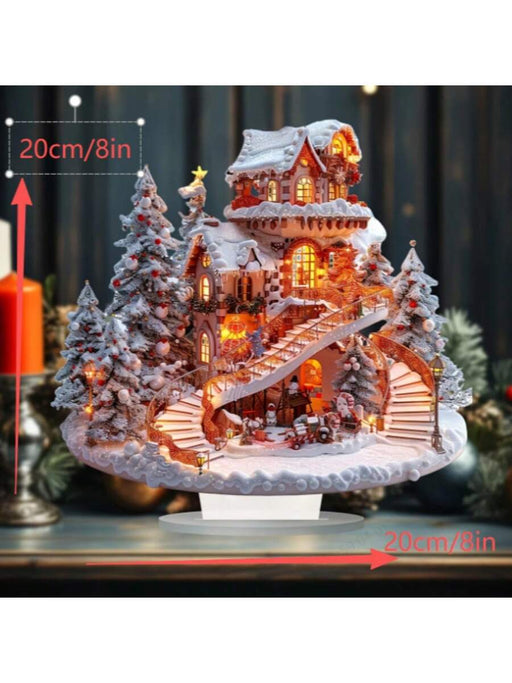 Decoración navideña de lujo en acrílico con forma de casa de nieve: ideal para exhibir en el hogar - Quierox - Tienda Online