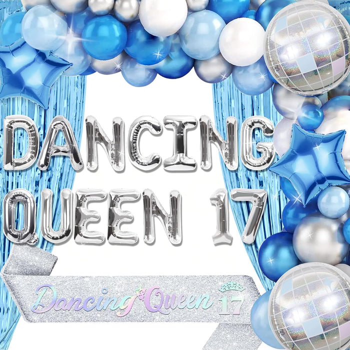 Decoraciones de fiesta de Mamma Mia Reina bailarina azul, decoración de cumpleaños 17 - Quierox - Tienda Online