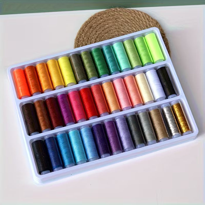 39 Colores de Hilo de Coser, Cupones de Hilos Pequeños de Poliéster