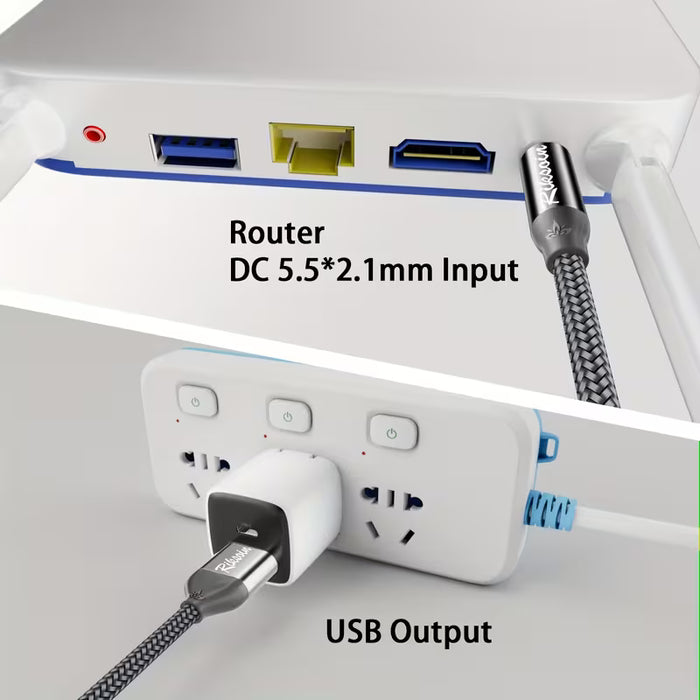 Cable de carga USB a DC 5V, Cable de carga universal con enchufe y toma, para luces LED