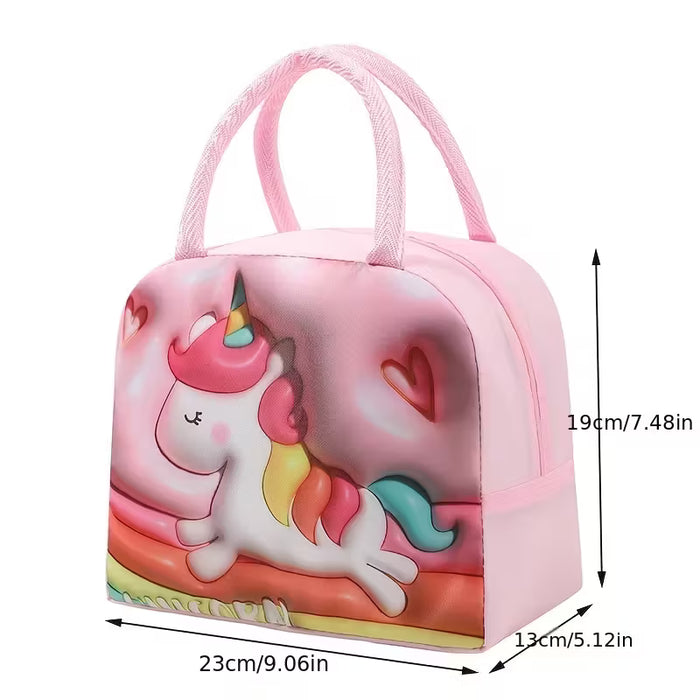 Bolsa de almuerzo aislada 3D de dibujos animados para viajes