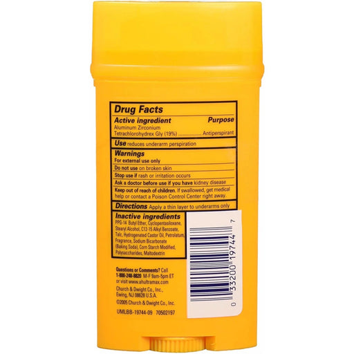 Desodorante antitranspirante Arm & Hammer Ultramax Men sólido, Active Sport - 2.6 oz, paquete de 6 - Quierox - Tienda Online