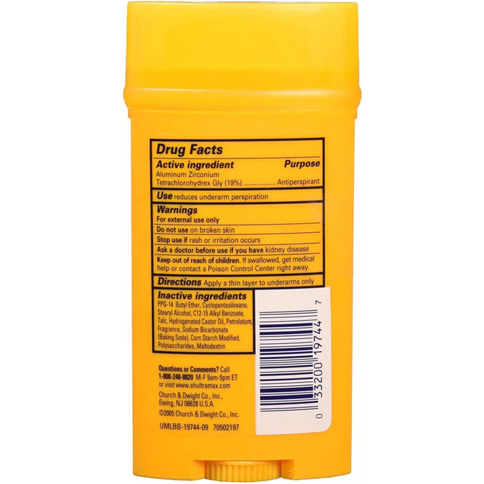 Desodorante antitranspirante Arm & Hammer Ultramax Men sólido, Active Sport - 2.6 oz, paquete de 6 - Quierox - Tienda Online