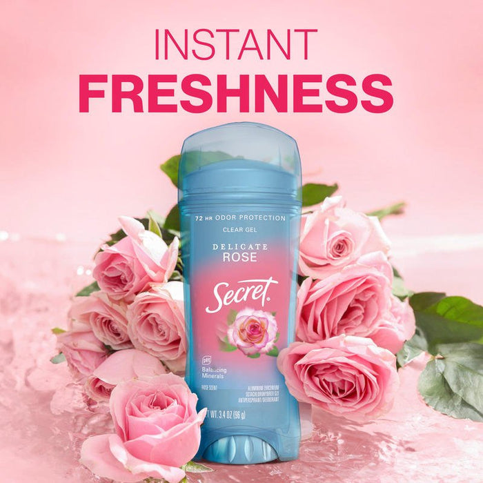 Desodorante antitranspirante en gel Secret Fresh Clear para mujer, delicado aroma a rosas - Quierox - Tienda Online