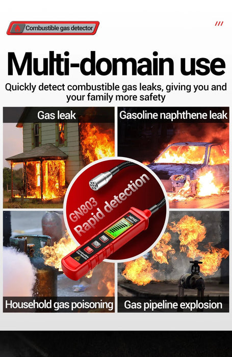 Detector de gas combustible ANENG GN803, comprobador de fugas de tanques de gas, - 10~60 °C/20~80 % HR, pantalla LCD - Quierox - Tienda Online