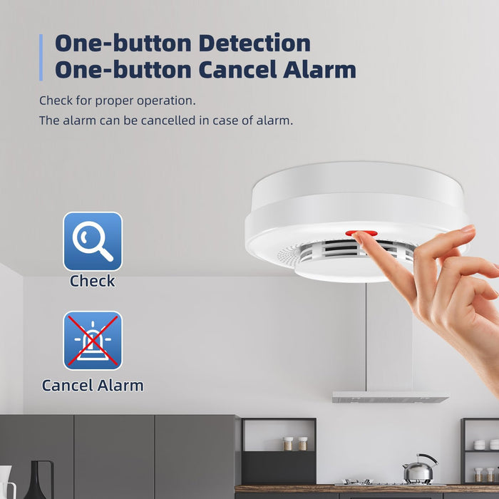 Detector de humo inteligente con alarma contra incendios: detector de humo WiFi con notificaciones de la aplicación - Quierox - Tienda Online