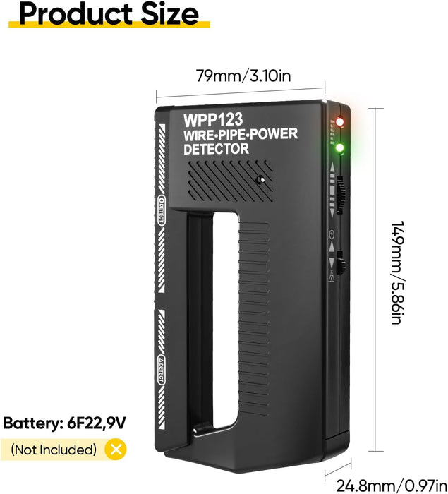 Detector de metales Wpp123, detector de potencia para tuberías de alambre, escáner de pared 3 en 1 - Quierox - Tienda Online