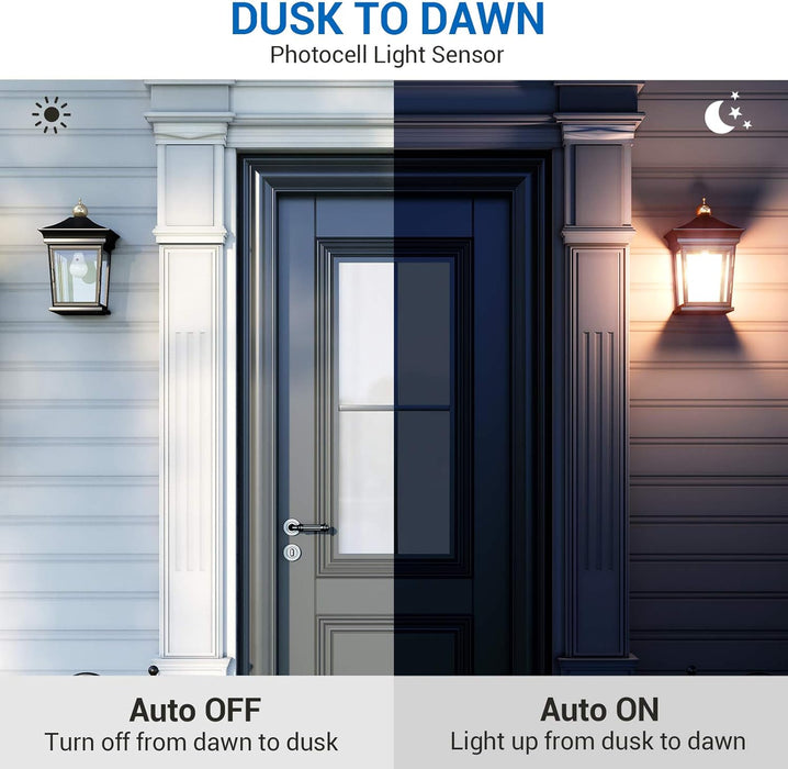 DEWENWILS Paquete de 4 bombillas LED A19 del anochecer al amanecer para exteriores - Quierox - Tienda Online