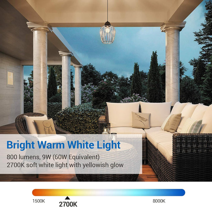 DEWENWILS Paquete de 4 bombillas LED A19 del anochecer al amanecer para exteriores - Quierox - Tienda Online