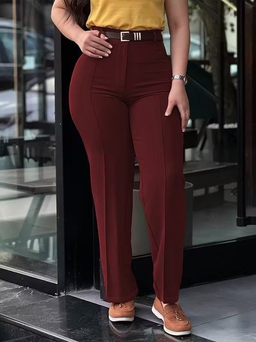 Pantalones de cintura alta, corte recto y corte a medida para un look profesional