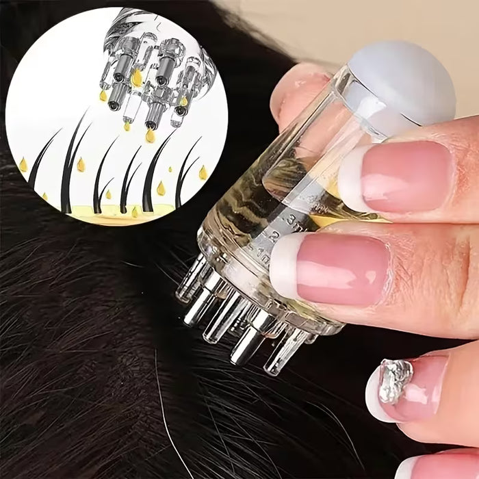 Peine de Masaje Capilar con Aceite Esencial y Aplicador de Bola