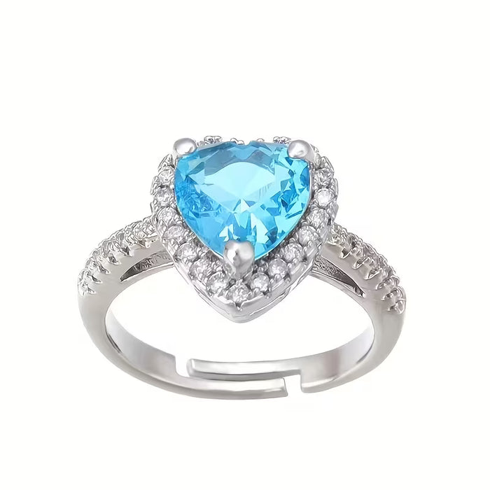 1pcs Anillo abierto electrochapado de cobre con incrustaciones de circonita sintética