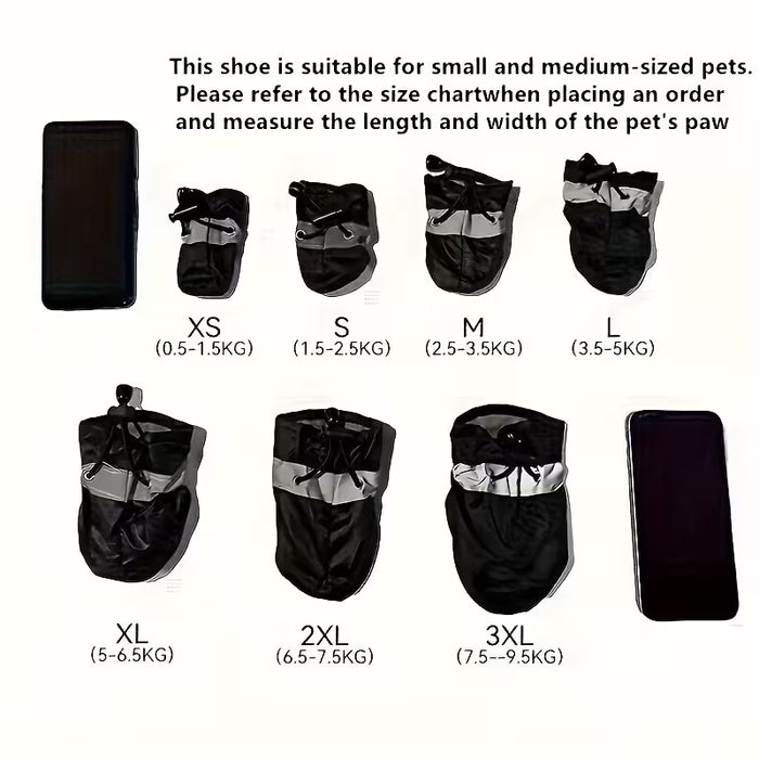 4 pares de zapatos para perros resistentes al agua para perros pequeños