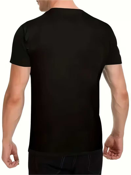 Camiseta de manga corta con cuello redondo casual con estampado de letras 'CA'