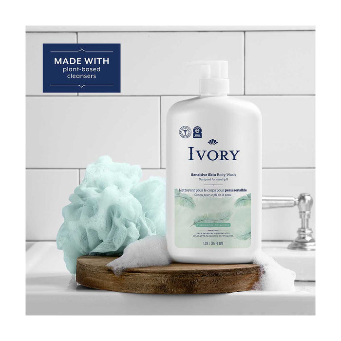 Ivory Gel de baño sensible, sin fragancia, 35 onzas