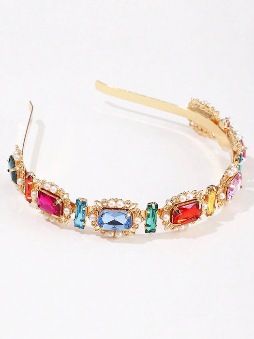 Diadema vintage dorada con incrustaciones de diamantes de imitación para mujeres - Quierox - Tienda Online