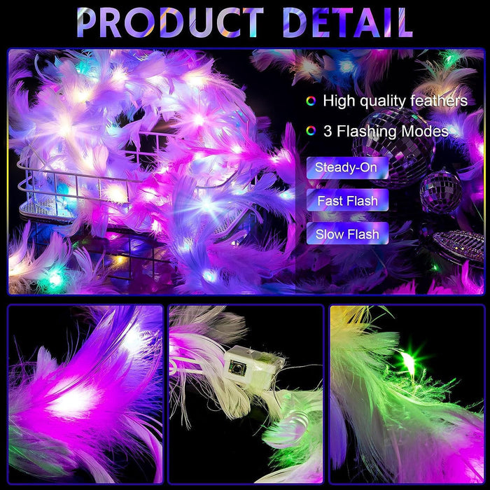 Diademas con plumas LED, 10 unidades, corona para el cabello - Quierox - Tienda Online