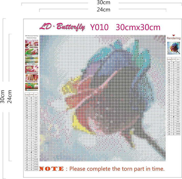 Diamond art club Rainbow rose 12.0 x 12.0 in - Quierox - Tienda Online