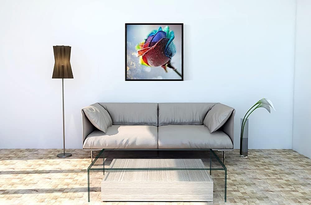 Diamond art club Rainbow rose 12.0 x 12.0 in - Quierox - Tienda Online