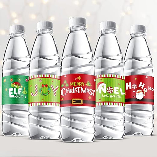 Dianelhall 81 piezas de decoraciones de Navidad, etiquetas para botellas de agua - Quierox - Tienda Online