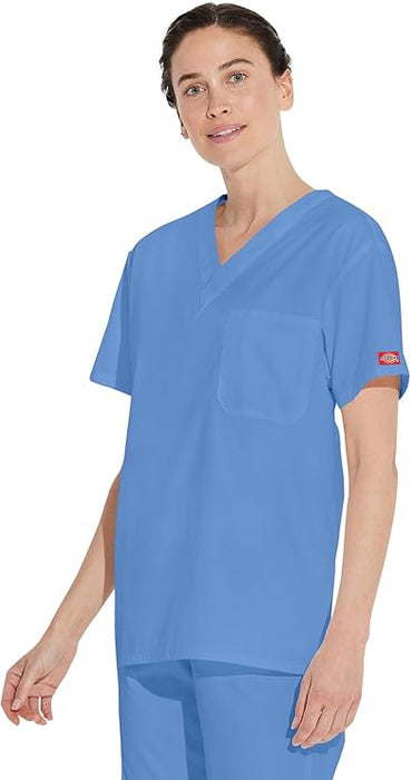 Dickies EDS Signature 83706 - Ropa quirúrgica para unisex con un bolsillo, cuello en V en popelina cepillada suave - Quierox - Tienda Online