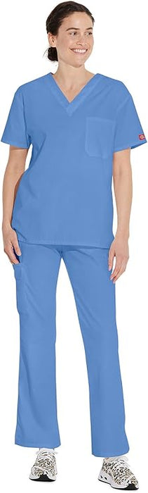 Dickies EDS Signature 83706 - Ropa quirúrgica para unisex con un bolsillo, cuello en V en popelina cepillada suave - Quierox - Tienda Online