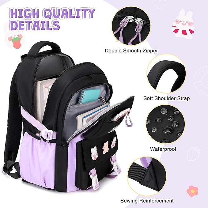 DIGOBAY Set de 6 piezas de mochila para niñas con lonchera bento para la escuela - Quierox - Tienda Online