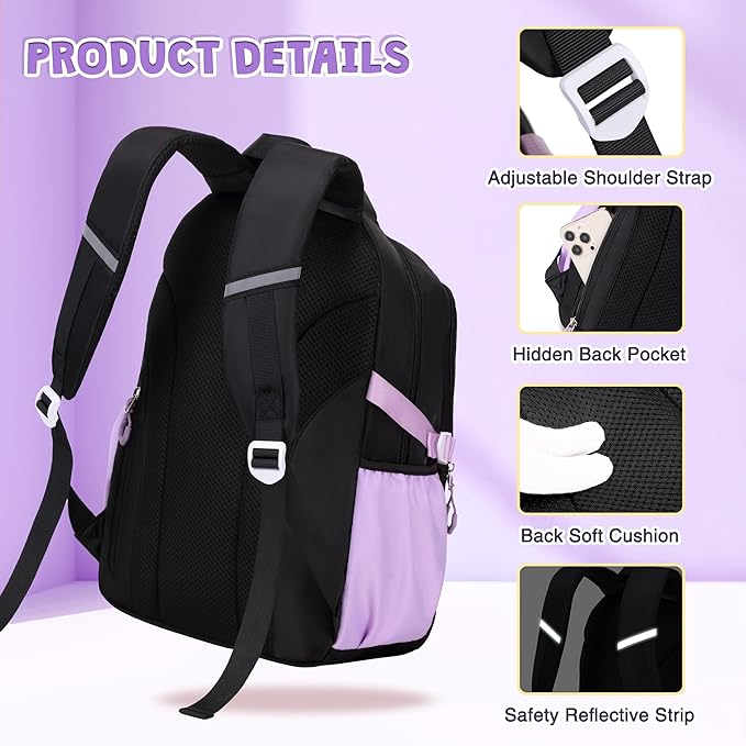 DIGOBAY Set de 6 piezas de mochila para niñas con lonchera bento para la escuela - Quierox - Tienda Online