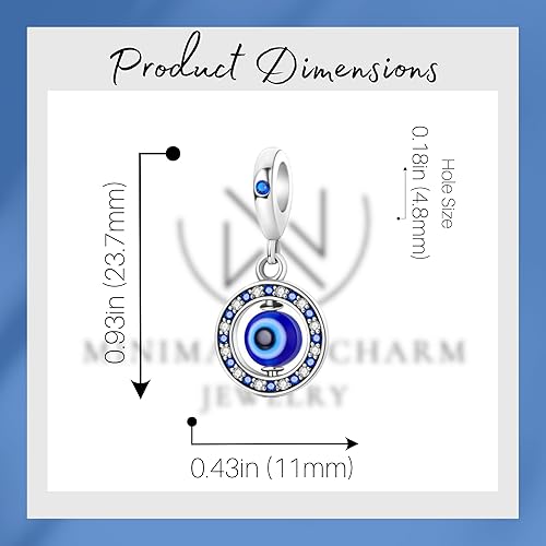 Dije de mal de ojo redondo para pulseras y collares - Quierox - Tienda Online