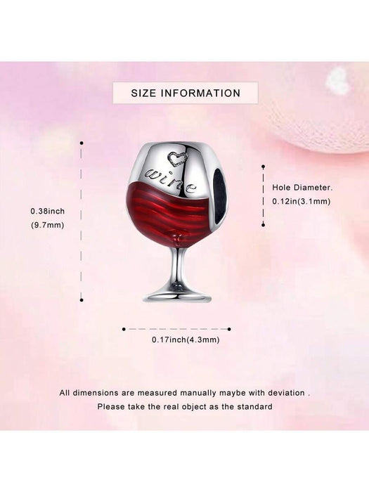 Dije o Charm de copa de vino plateada para pulseras - Quierox - Tienda Online