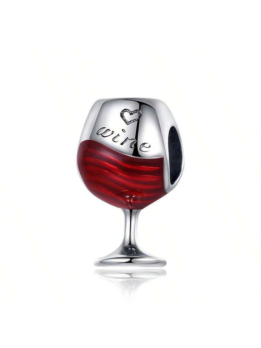 Dije o Charm de copa de vino plateada para pulseras - Quierox - Tienda Online