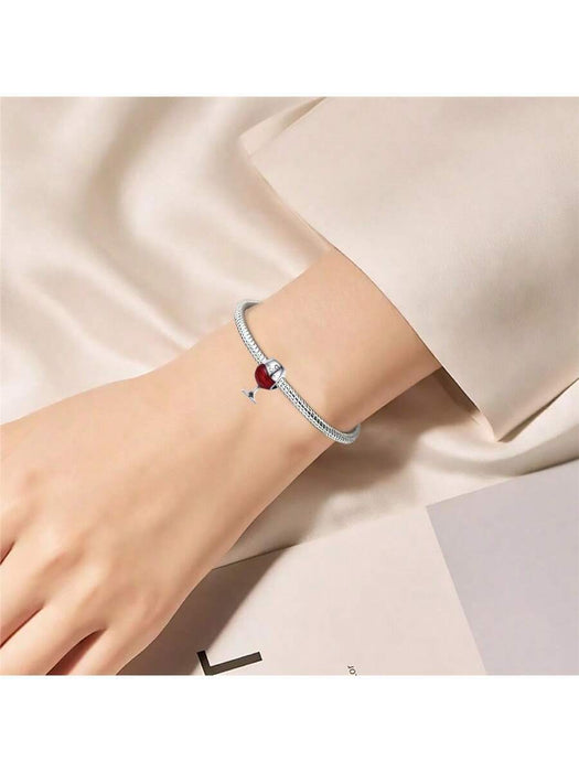 Dije o Charm de copa de vino plateada para pulseras - Quierox - Tienda Online