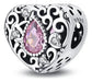 Dije o Charm Plateado de Corazón Hueco para pulseras - Quierox - Tienda Online