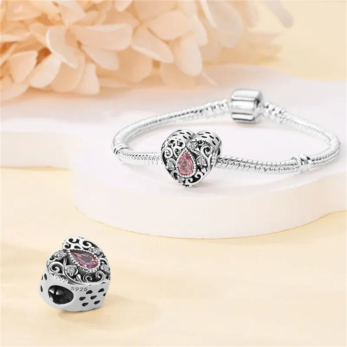 Dije o Charm Plateado de Corazón Hueco para pulseras - Quierox - Tienda Online