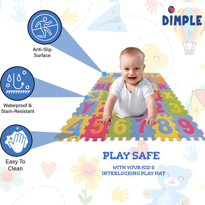DIMPLE Tapete de juego de espuma para niños (72 piezas en total) 6.25 x 6.25 pulgadas - Quierox - Tienda Online