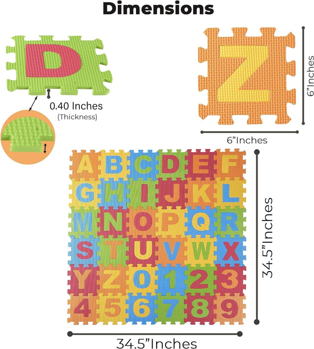 DIMPLE Tapete de juego de espuma para niños (72 piezas en total) 6.25 x 6.25 pulgadas - Quierox - Tienda Online