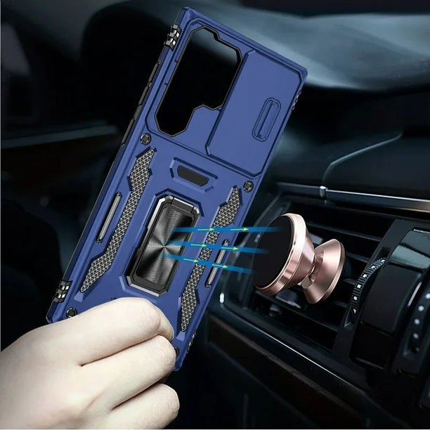 Diseñado para Sam S23 ULTRA Funda híbrida con soporte de anillo giratorio a prueba de golpes - Quierox - Tienda Online