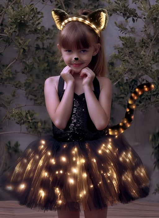 Disfraces de lentejuelas de gato negro para niñas - Quierox - Tienda Online