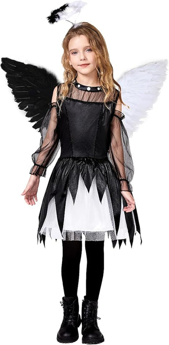 Disfraz de ángel caído Doxrmuru para niñas, disfraz de ángel y diablo para Halloween. - Quierox - Tienda Online